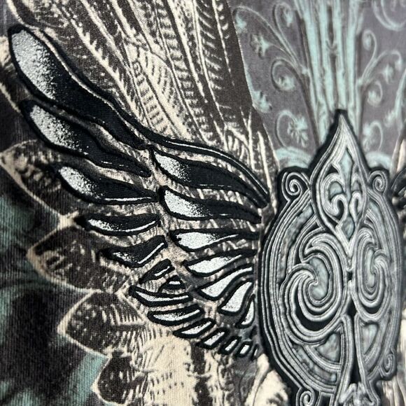 🔥🔥 NOBILITY Affliction Y2K Dark Gray Graphic Grunge Tee Men Size XL - EXCELLEN - Picture 5 of 10